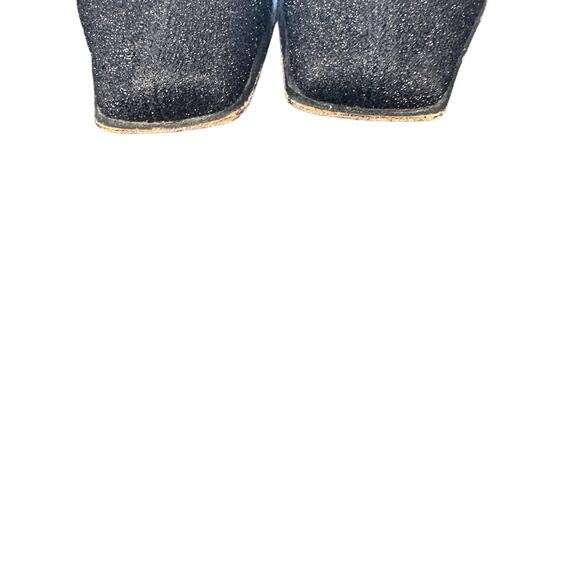 Pedro Garcia Boots Black Silver Metallic Square Toe Date Night Sock Boot Size‎ 7 - Picture 4 of 9